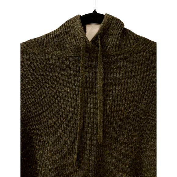 Banana Republic Women's Olive Green Drop Shoulder Hooded Sweater Oversized Small - Picture 2 of 7